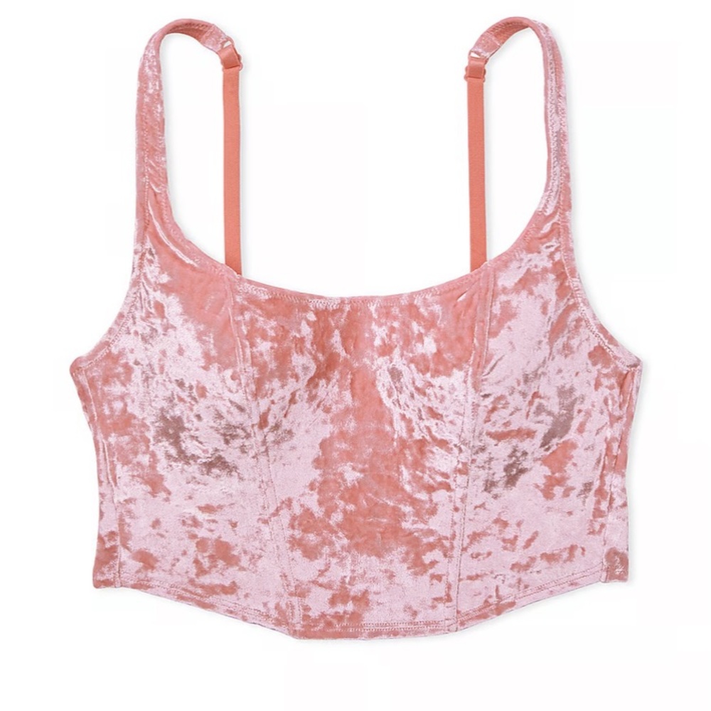 NWT Victoria Secret PINK Velvet Corset Top
